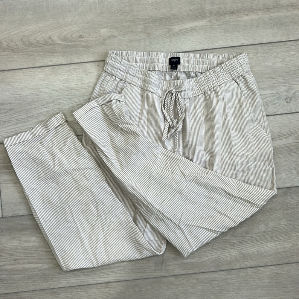 Women’s J Crew Pinstripe linen pants
